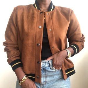 Suede Bomber Jacket